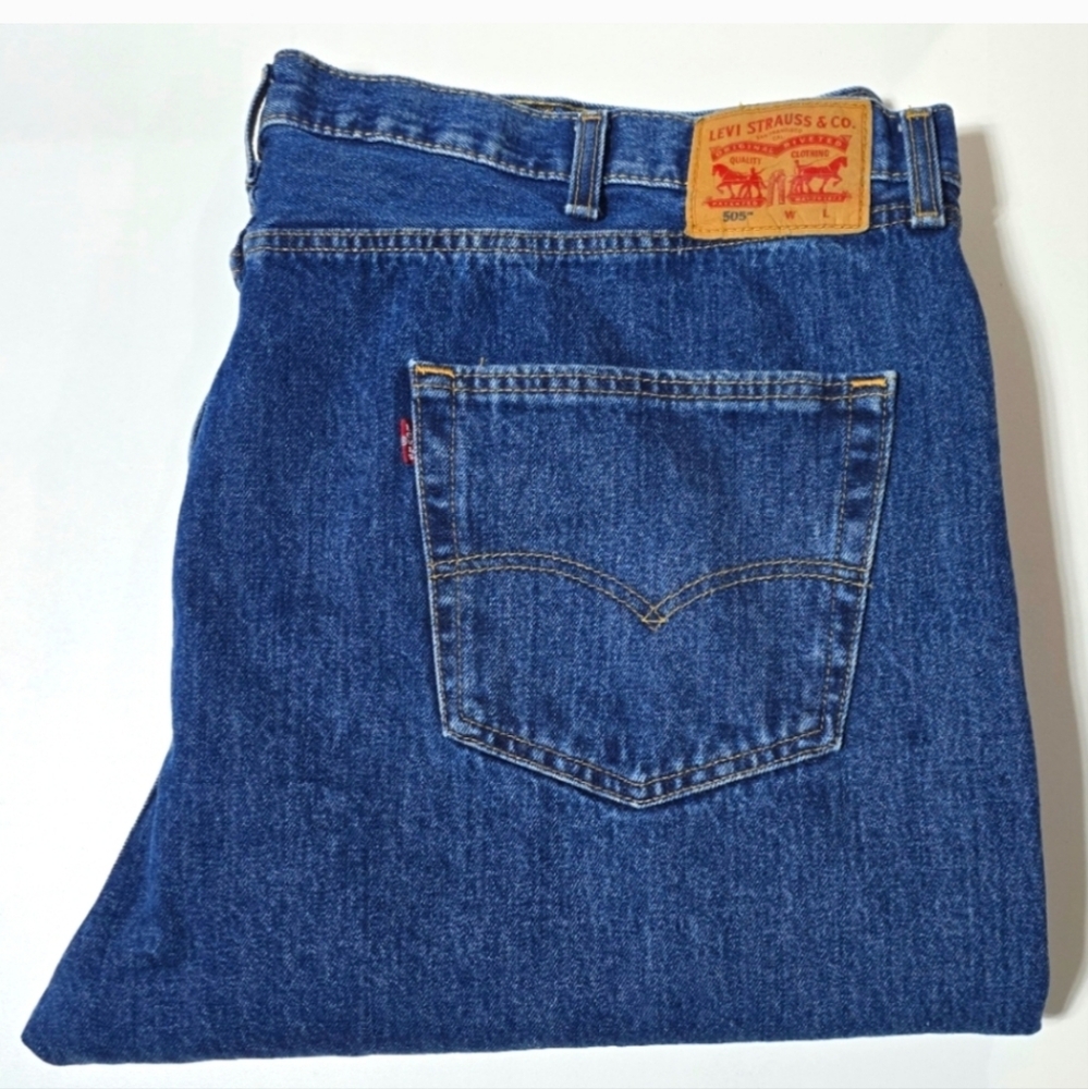 EUC Big & Tall Levi's 505 regular fit blue jeans 50x29 - Picture 2 of 11